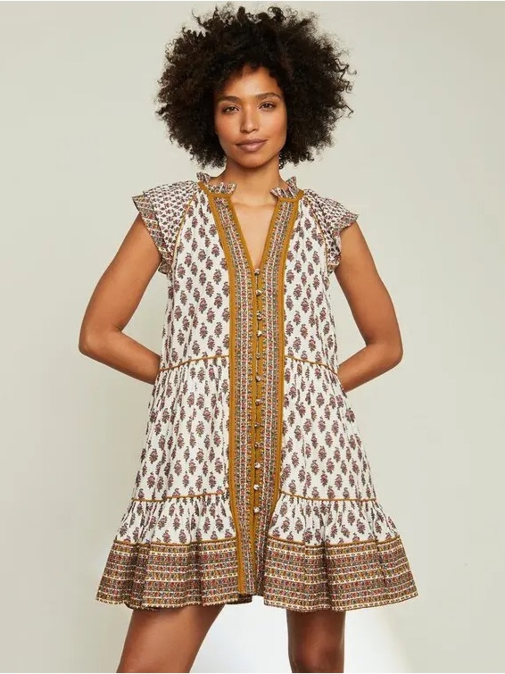 Veronica Beard Amoura Boho Floral Cotton Minidress $478.